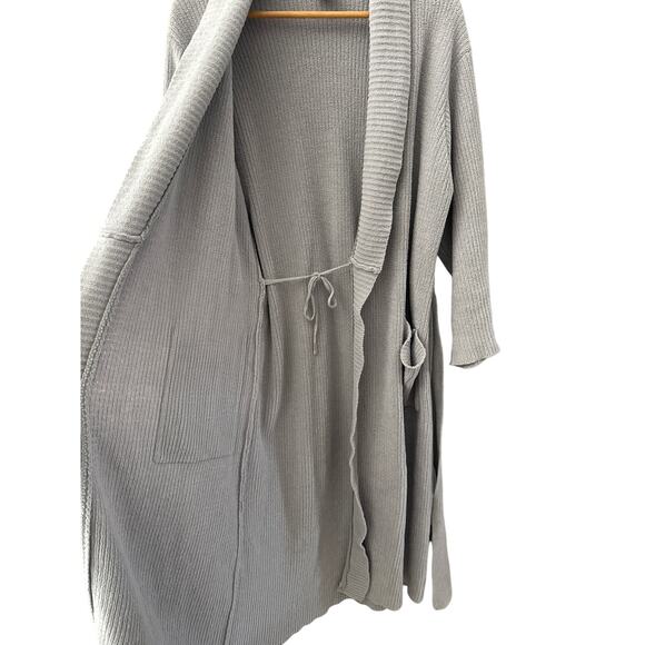 Natori Tranquility Chenille Midi Robe Gray Size Medium - Picture 4 of 11